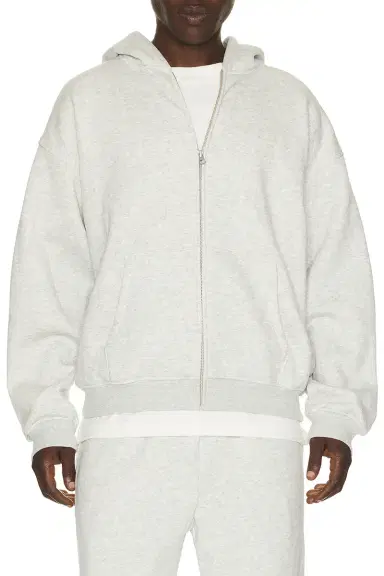 Skims Fleece Lounge Relaxed Zip Up Hoodie | Thumbnail 3
