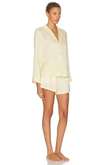 Lunya Washable Silk Button Up Long Sleeve Short Pajama Set | Thumbnail 2 Lunya Washable Silk Button Up Long Sleeve Short Pajama Set | Thumbnail 2