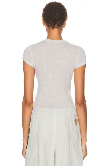Skims Sheer Cotton Crewneck Standard T-Shirt | Thumbnail 3