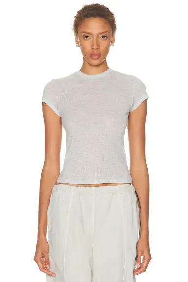 Skims Sheer Cotton Crewneck Standard T-Shirt | Thumbnail 1