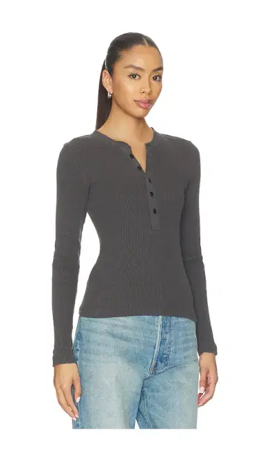 Citizens of Humanity Drea Waffle Henley Top | Thumbnail 2
