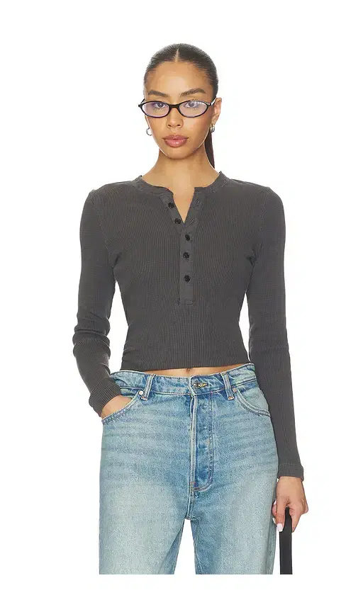 Citizens of Humanity Drea Waffle Henley Top