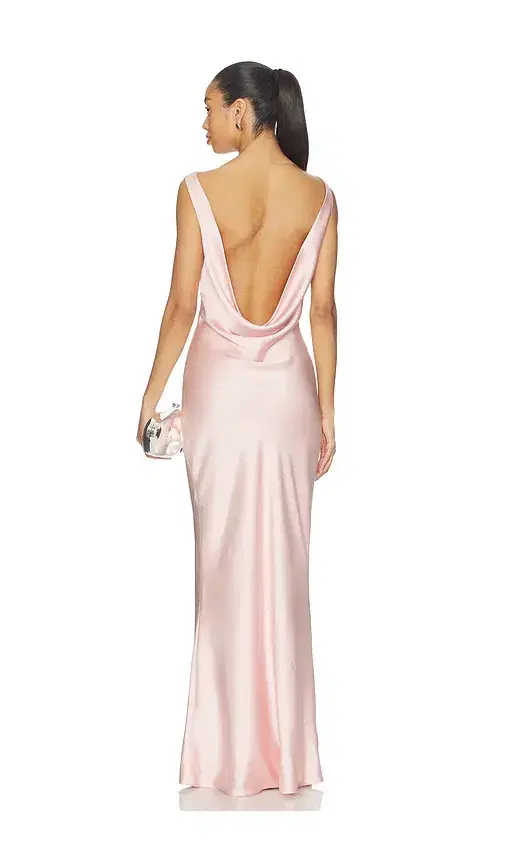 Norma Kamali Sleeveless Low Back Drape Gown