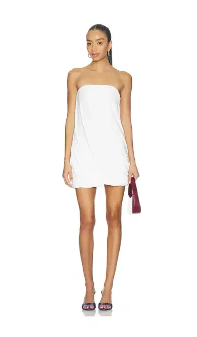 Norma Kamali Strapless Twist Mini Dress | Thumbnail 1 Norma Kamali Strapless Twist Mini Dress | Thumbnail 1