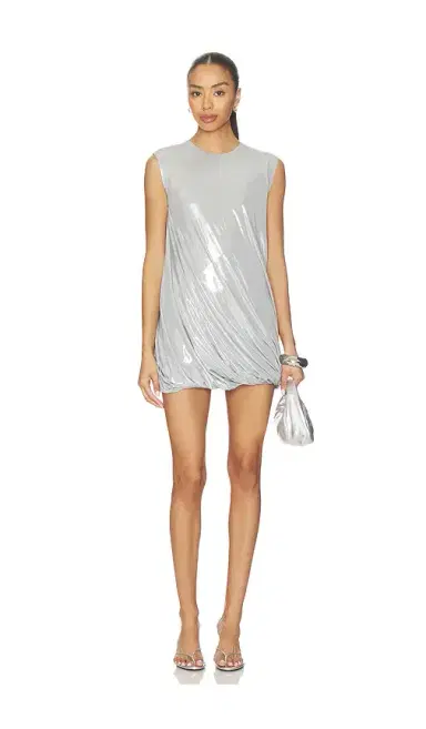 Norma Kamali Sleeveless Twist Mini Dress | Thumbnail 1 Norma Kamali Sleeveless Twist Mini Dress | Thumbnail 1
