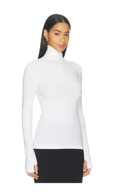 Norma Kamali Slim Fit Long Sleeve Turtle Top | Thumbnail 2