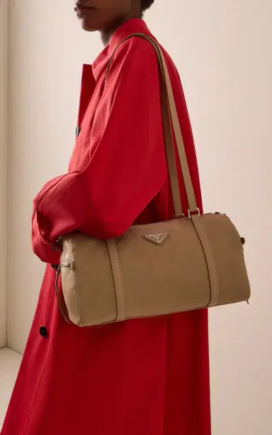 Prada Large Leather-Trimmed Re-Nylon Duffel Bag | Thumbnail 3 Prada Large Leather-Trimmed Re-Nylon Duffel Bag | Thumbnail 3