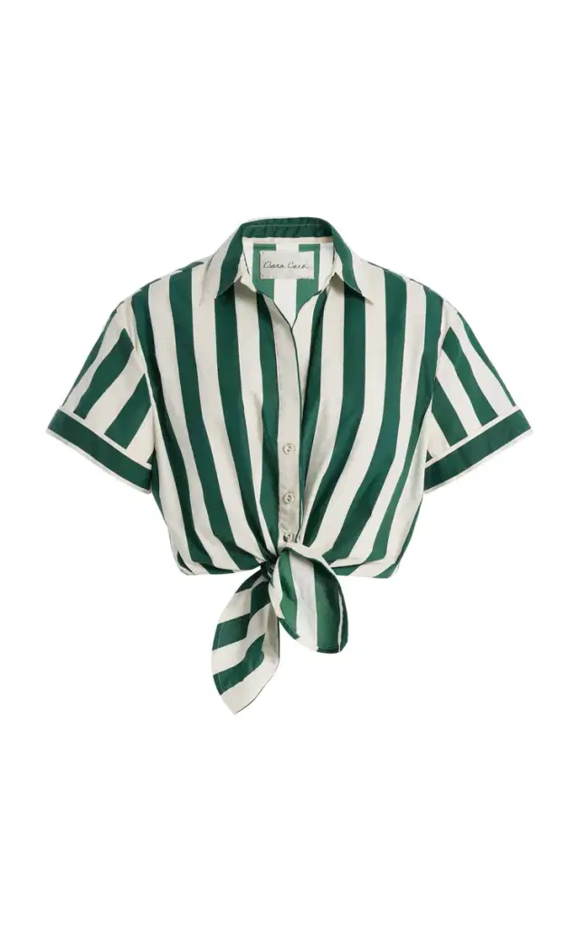 Asbury Striped Cotton Cropped Shirt