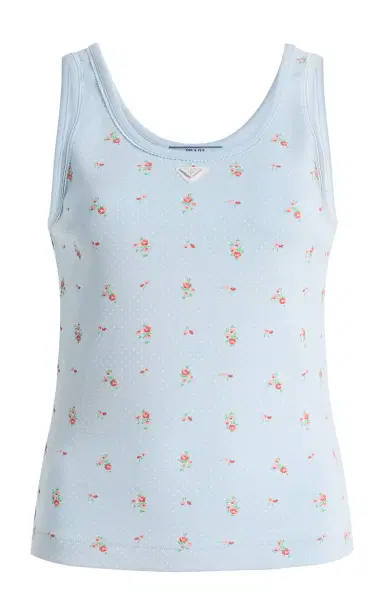 Prada Bouquet-Print Cotton Tank Top | Thumbnail 1