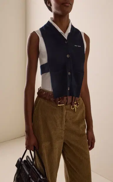 Miu Miu Cashmere Cardigan Vest | Thumbnail 2 Miu Miu Cashmere Cardigan Vest | Thumbnail 2