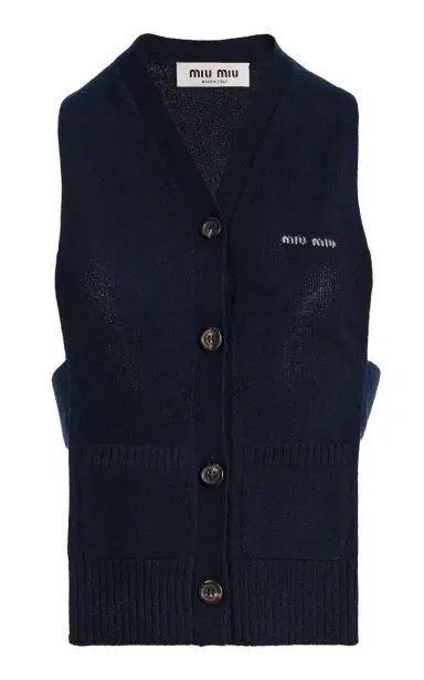 Miu Miu Cashmere Cardigan Vest | Thumbnail 6 Miu Miu Cashmere Cardigan Vest | Thumbnail 6