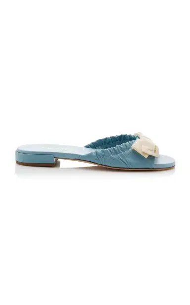 Prada Grosgrain-Trimmed Leather Sandals | Thumbnail 1 Prada Grosgrain-Trimmed Leather Sandals | Thumbnail 1