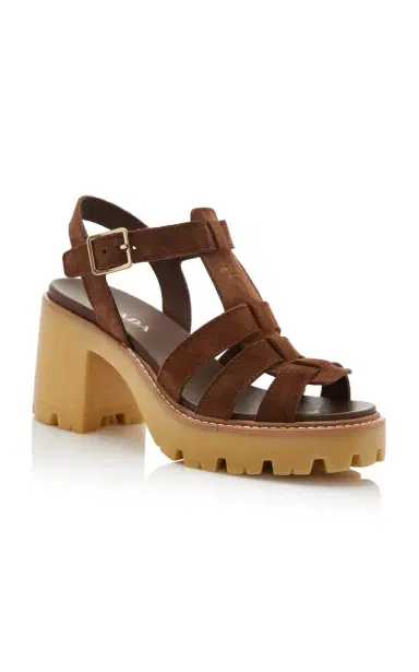 Prada Suede Platform Sandals | Thumbnail 4 Prada Suede Platform Sandals | Thumbnail 4