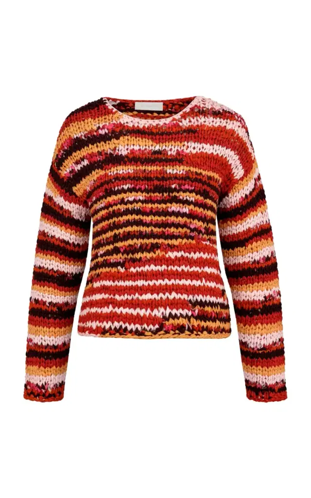Zimmermann Luna Ribbon Knit Cotton Sweater