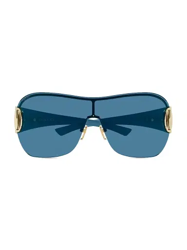 Gucci Men's Rimless Mask Sunglasses - Gold Blue | Thumbnail 2 Gucci Men's Rimless Mask Sunglasses - Gold Blue | Thumbnail 2
