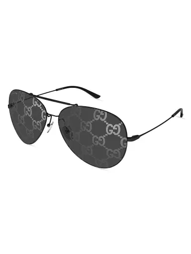 Gucci Men's GG Pilot Sunglasses - Black | Thumbnail 1