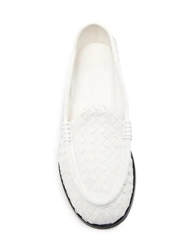 Bottega Veneta Women's Silenzio Intrecciato Leather Loafers - Alabaster - Size 6.5 | Thumbnail 4 Bottega Veneta Women's Silenzio Intrecciato Leather Loafers - Alabaster - Size 6.5 | Thumbnail 4