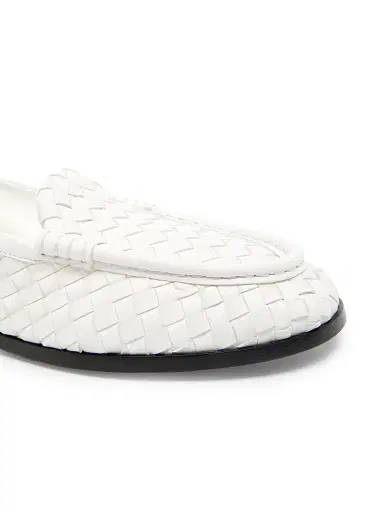 Bottega Veneta Women's Silenzio Intrecciato Leather Loafers - Alabaster - Size 6.5 | Thumbnail 5 Bottega Veneta Women's Silenzio Intrecciato Leather Loafers - Alabaster - Size 6.5 | Thumbnail 5