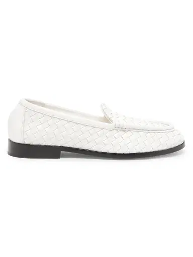 Bottega Veneta Women's Silenzio Intrecciato Leather Loafers - Alabaster - Size 6.5 | Thumbnail 1 Bottega Veneta Women's Silenzio Intrecciato Leather Loafers - Alabaster - Size 6.5 | Thumbnail 1