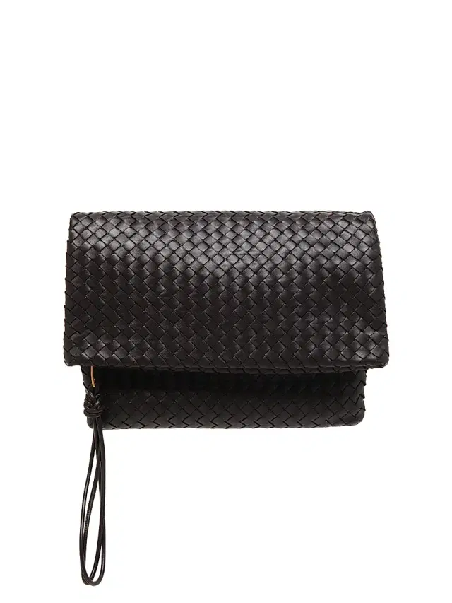 Bottega Veneta Women's Giornale Intrecciato Leather Pouch - Alabaster Brass