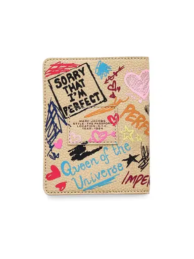 Marc Jacobs The Punk Scribble Passport Case - Beige Multi | Thumbnail 3