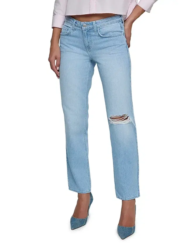 Women's Nevia Slouch Straight Jeans - Brea Destruct