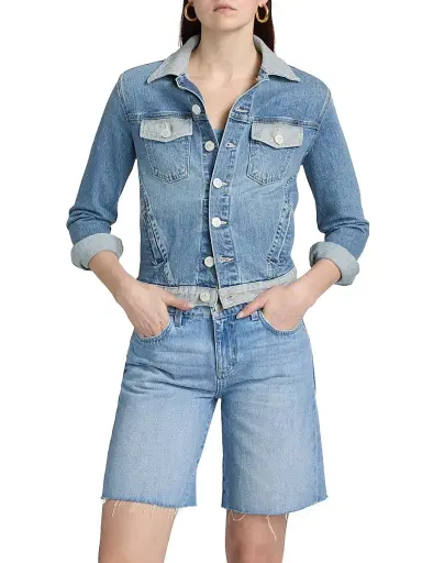 L'Agence Women's Maven Slim Denim Jacket | Thumbnail 3