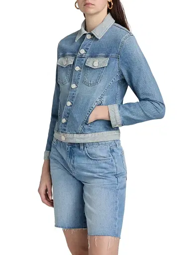 L'Agence Women's Maven Slim Denim Jacket | Thumbnail 4