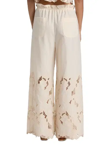 Sabina Musáyev Women's Miguel Poplin Drawstring Pants - Ivory - Size XL | Thumbnail 5