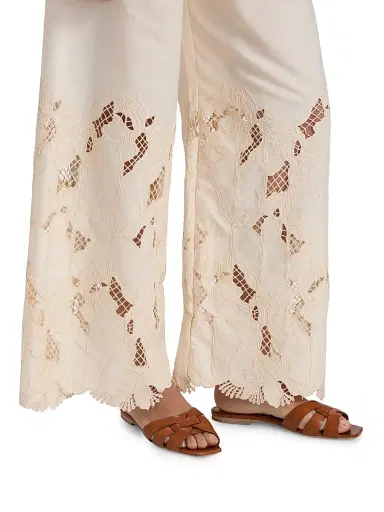 Sabina Musáyev Women's Miguel Poplin Drawstring Pants - Ivory - Size XL | Thumbnail 6