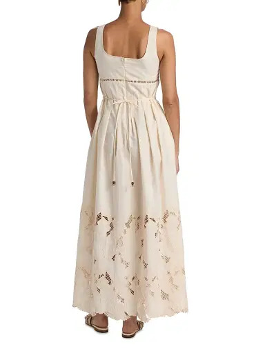 Sabina Musáyev Women's Amani Darted Poplin Maxi Dress - Ivory - Size Large | Thumbnail 5