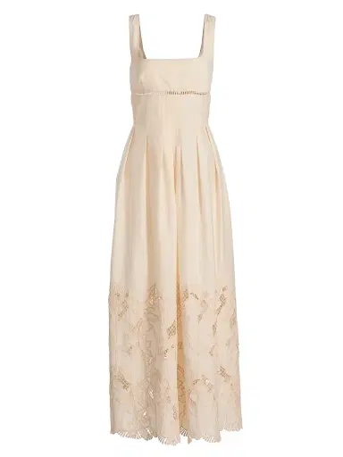 Sabina Musáyev Women's Amani Darted Poplin Maxi Dress - Ivory - Size Large | Thumbnail 1