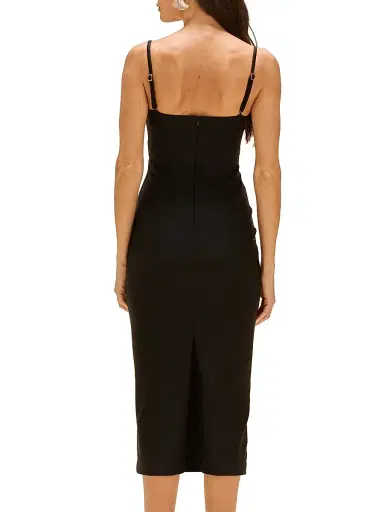 PatBo Women's Selene Appliqué Midi-Dress - Black - Size XS | Thumbnail 4