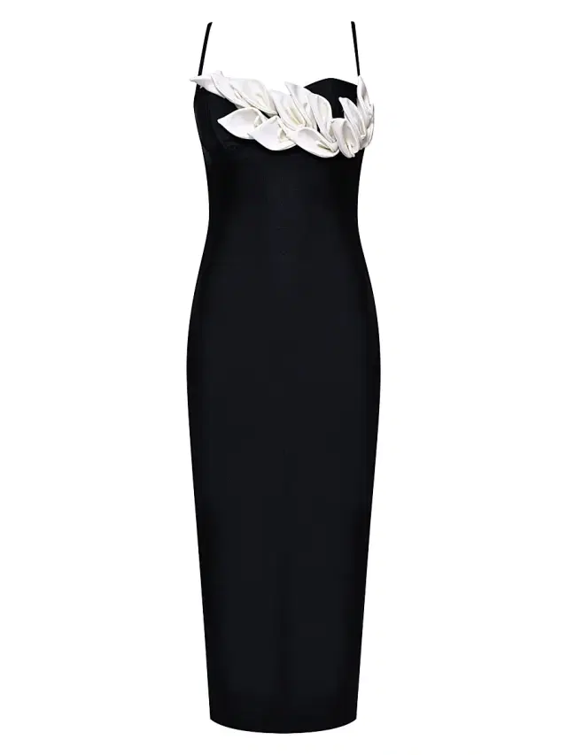 PatBO Women's Selene Appliqué Midi-Dress - Black