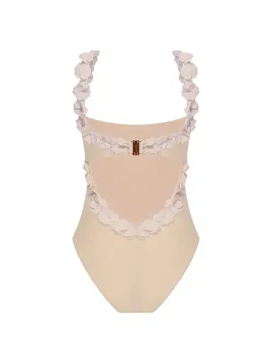 PatBO Women's Sunstone Floral Appliqué One-Piece Swimsuit - Off White | Thumbnail 2