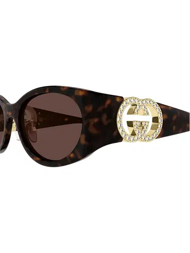 Gucci Women's Hailey 55MM Logo Embellished Oval Sunglasses | Thumbnail 3