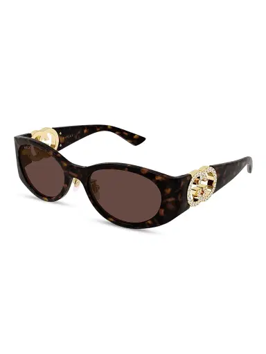 Gucci Women's Hailey 55MM Logo Embellished Oval Sunglasses | Thumbnail 1