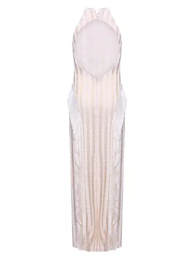 PatBo Women's Celeste Knit Halter Gown - Off White - Size Small | Thumbnail 2 PatBo Women's Celeste Knit Halter Gown - Off White - Size Small | Thumbnail 2