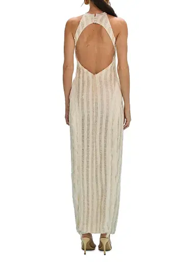 PatBo Women's Celeste Knit Halter Gown - Off White - Size Small | Thumbnail 4 PatBo Women's Celeste Knit Halter Gown - Off White - Size Small | Thumbnail 4