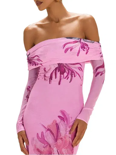 PatBo Women's Honey Flower Tulle Maxi Dress - Pink - Size 4 | Thumbnail 5 PatBo Women's Honey Flower Tulle Maxi Dress - Pink - Size 4 | Thumbnail 5