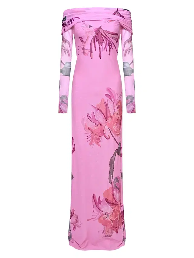 PatBO Women's Honey Flower Tulle Maxi Dress - Pink