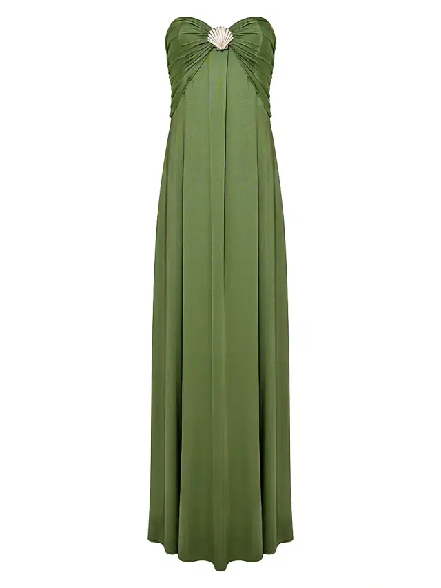 PatBO Women's Intensity Jersey Strapless Gown - Green