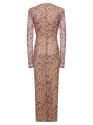 PatBo Women's Panthera Leopard-Print Tulle Maxi Dress - Brown - Size XS | Thumbnail 2