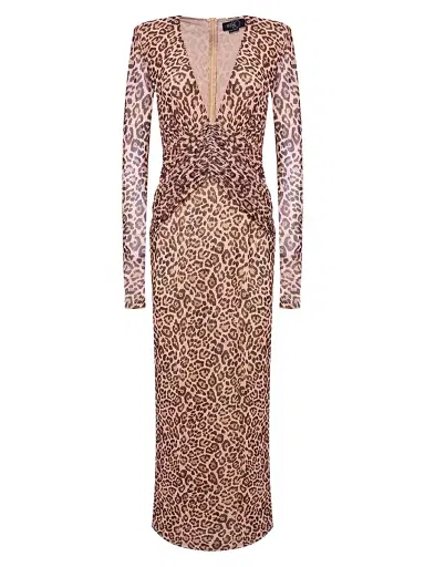 PatBo Women's Panthera Leopard-Print Tulle Maxi Dress - Brown - Size XS | Thumbnail 1