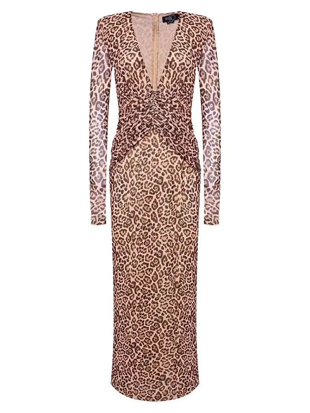 PatBO Women's Panthera Leopard-Print Tulle Maxi Dress - Brown