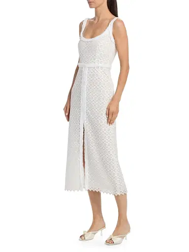 Giambattista Valli Women's Floral Macramé Midi-Dress - Ivory - Size 00 | Thumbnail 4