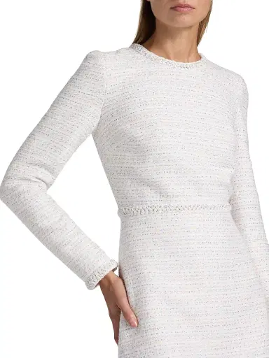 Giambattista Valli Women's Sequined Tweed Bouclé Minidress - Ivory Multi - Size 0 | Thumbnail 6 Giambattista Valli Women's Sequined Tweed Bouclé Minidress - Ivory Multi - Size 0 | Thumbnail 6