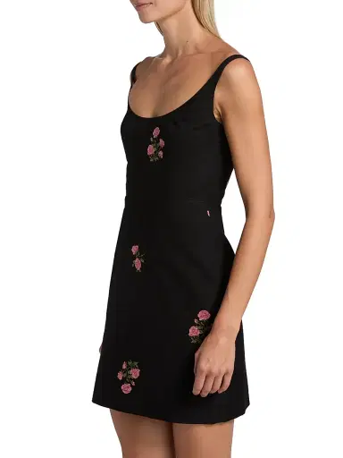 Giambattista Valli Women's Floral Fil Coupé Cotton Minidress - Black Multi - Size 0 | Thumbnail 4 Giambattista Valli Women's Floral Fil Coupé Cotton Minidress - Black Multi - Size 0 | Thumbnail 4