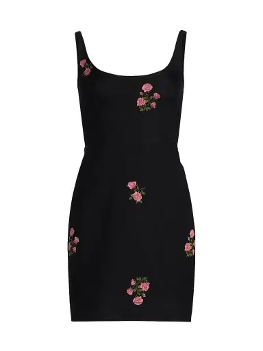 Giambattista Valli Women's Floral Fil Coupé Cotton Minidress - Black Multi - Size 0 | Thumbnail 1 Giambattista Valli Women's Floral Fil Coupé Cotton Minidress - Black Multi - Size 0 | Thumbnail 1