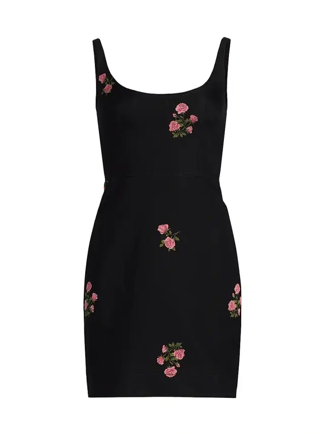 Women's Floral Fil Coupé Cotton Minidress - Black Multi